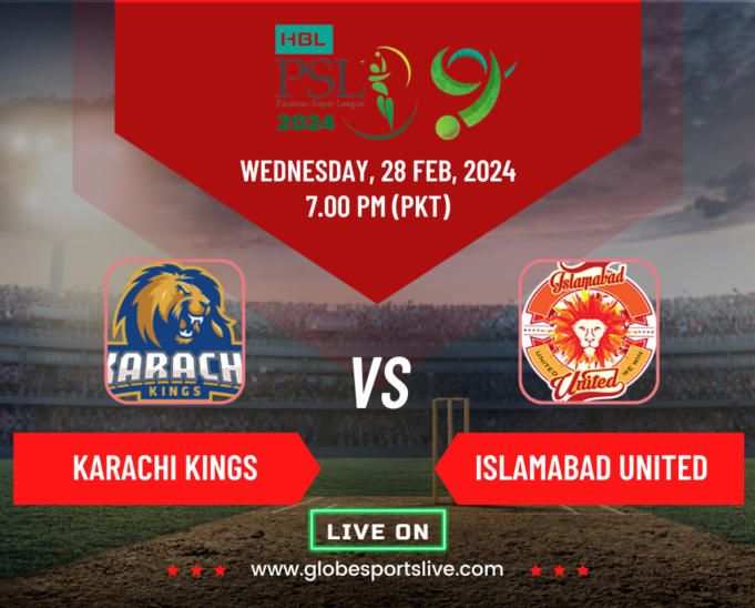 Karachi Kings vs Islamabad United Live Streaming